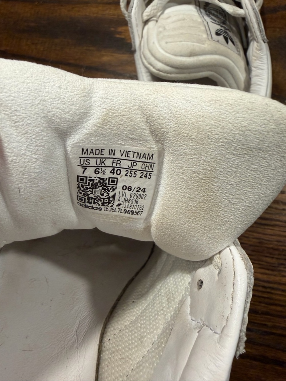 adidas White, Black & Gum Retro Trainer Sneakers - Picture 6 of 14